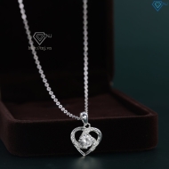 Dây chuyền trái tim đính đá bằng bạc DCN0601 - Trang sức TNJ