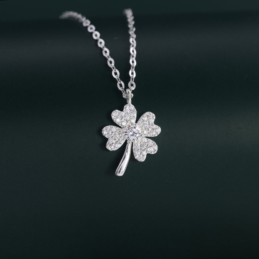 Dây chuyền cỏ 4 lá đính đá giá rẻ DCN0647