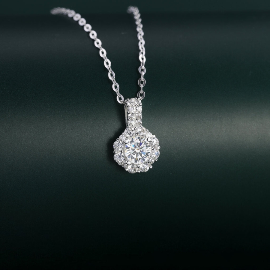 Dây chuyền bạc nữ mặt đính đá đẹp DCN0696