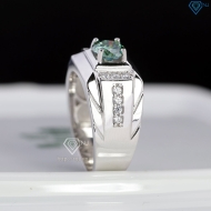 Nhẫn nam Moissanite đơn giản đính đá xanh 6.0mm NNAM0243
