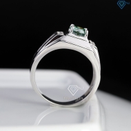 Nhẫn nam Moissanite đơn giản đính đá xanh 6.0mm NNAM0243