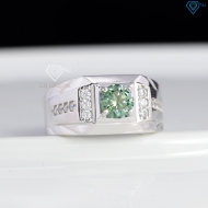 Nhẫn nam Moissanite đơn giản đính đá xanh 6.0mm NNAM0243