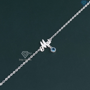 Lắc tay bạc nữ đính đá theo mệnh khắc tên theo yêu cầu LTN0291