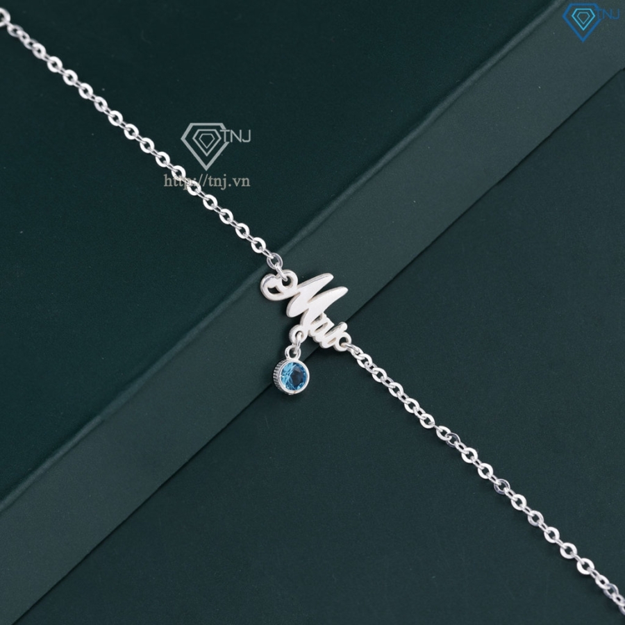 Lắc tay bạc nữ đính đá theo mệnh khắc tên theo yêu cầu LTN0291