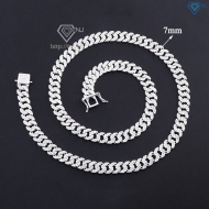 Vòng cổ Cuban vuông đính đá bản nhỏ 7mm DCK0089 - Trang Sức TNJ