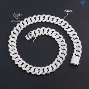 Dây chuyền Cuban đính đá bằng bạc đẹp DCK0062 - Trang Sức TNJ