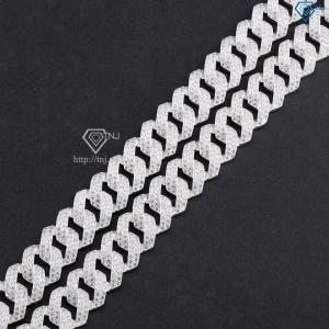 Dây chuyền Cuban đính đá bằng bạc đẹp DCK0062 - Trang Sức TNJ