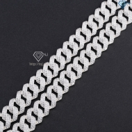 Dây chuyền Cuban đính đá bằng bạc đẹp DCK0062 - Trang Sức TNJ