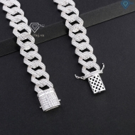 Dây chuyền Cuban đính đá bằng bạc đẹp DCK0062 - Trang Sức TNJ