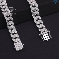 Quà tặng sinh nhật bạn trai lắc tay Cuban 10mm đính đá 2 mặt LTA0058