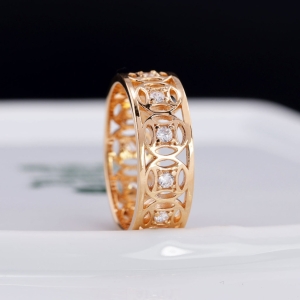 Nhẫn bạc nam kim tiền xi mạ vàng hồng NNAXH0304