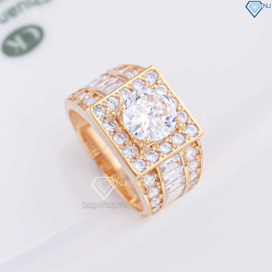 Nhẫn bạc nam mặt vuông xi mạ vàng hồng NNA0380-XH - Trang sức TNJ