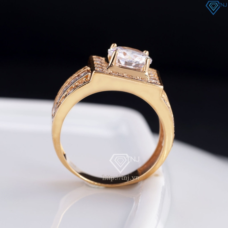 Nhẫn bạc nam mặt vuông xi mạ vàng hồng NNA0380-XH - Trang sức TNJ