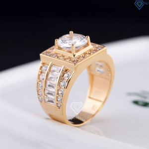 Nhẫn bạc nam mặt vuông xi mạ vàng hồng NNA0380-XH - Trang sức TNJ
