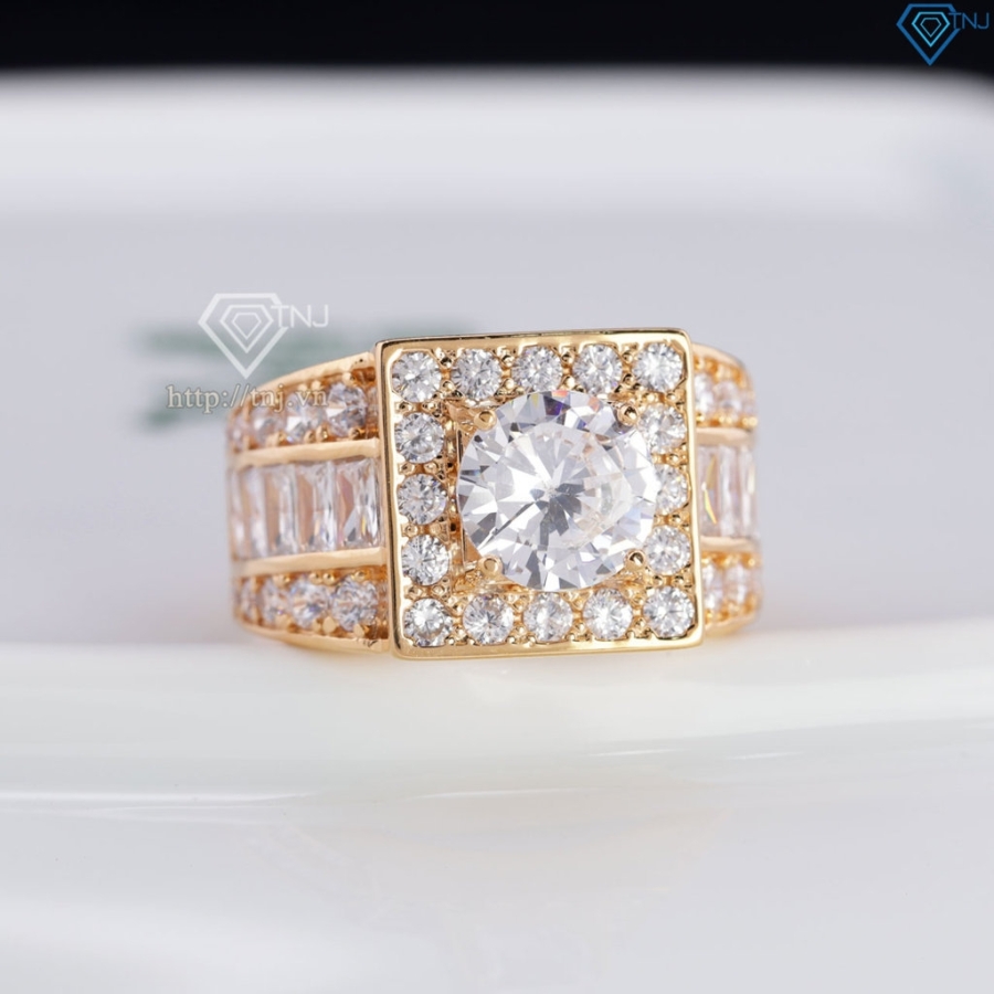 Nhẫn bạc nam mặt vuông xi mạ vàng hồng NNA0380-XH - Trang sức TNJ