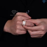 Nhẫn bạc nam mặt vuông xi mạ vàng hồng NNA0380-XH - Trang sức TNJ