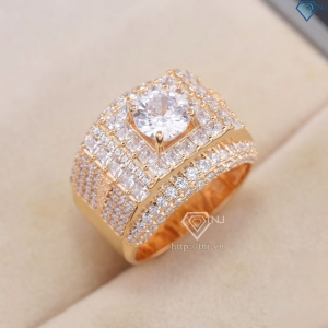 Nhẫn bạc nam bản to xi mạ vàng hồng NNA0427-XH - Trang sức TNJ