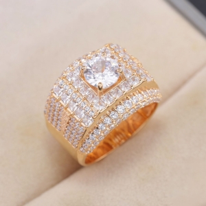 Nhẫn bạc nam bản to xi mạ vàng hồng NNA0427-XH - Trang sức TNJ