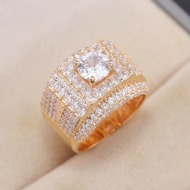 Nhẫn bạc nam bản to xi mạ vàng hồng NNA0427-XH - Trang sức TNJ