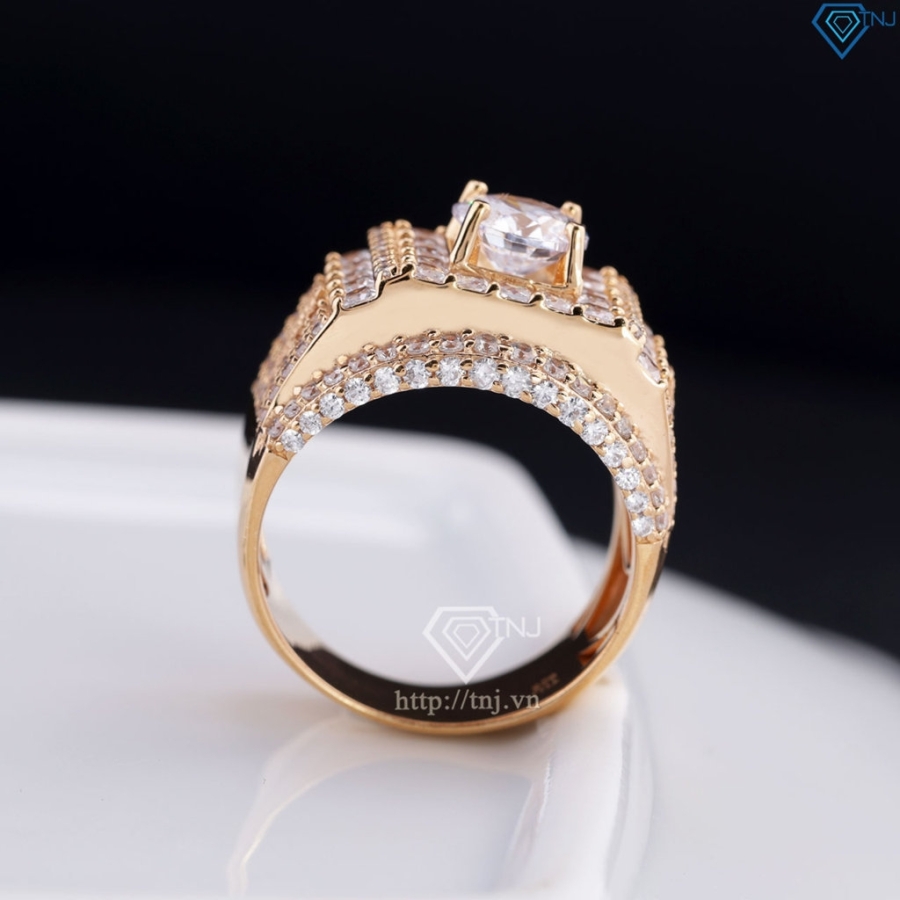 Nhẫn bạc nam bản to xi mạ vàng hồng NNA0427-XH - Trang sức TNJ