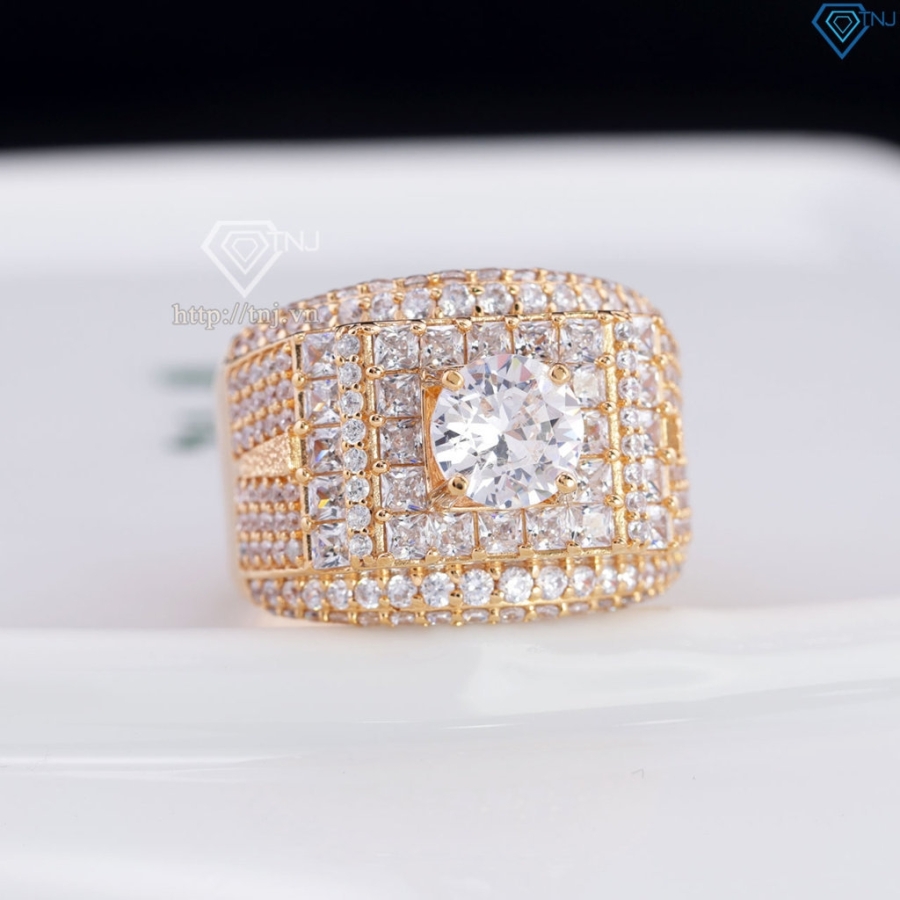 Nhẫn bạc nam bản to xi mạ vàng hồng NNA0427-XH - Trang sức TNJ