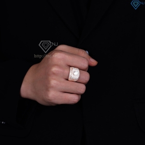 Nhẫn bạc nam bản to xi mạ vàng hồng NNA0427-XH - Trang sức TNJ