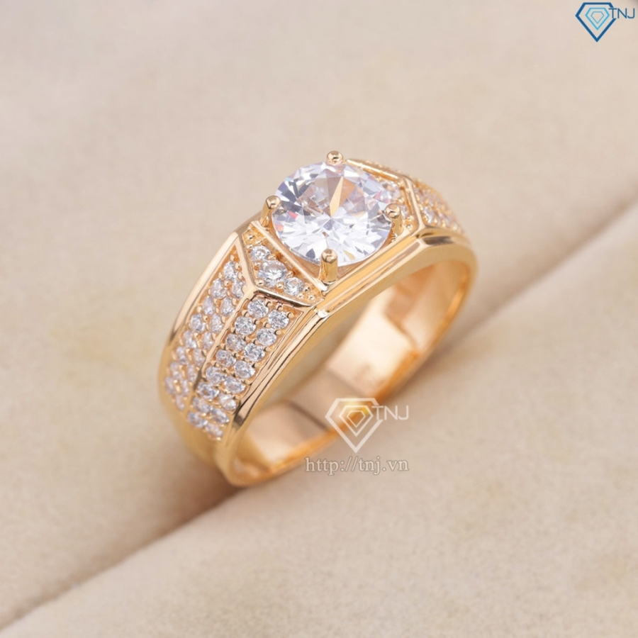 Nhẫn bạc nam xi mạ vàng hồng bản nhỏ NNA0579-XH - Trang sức TNJ