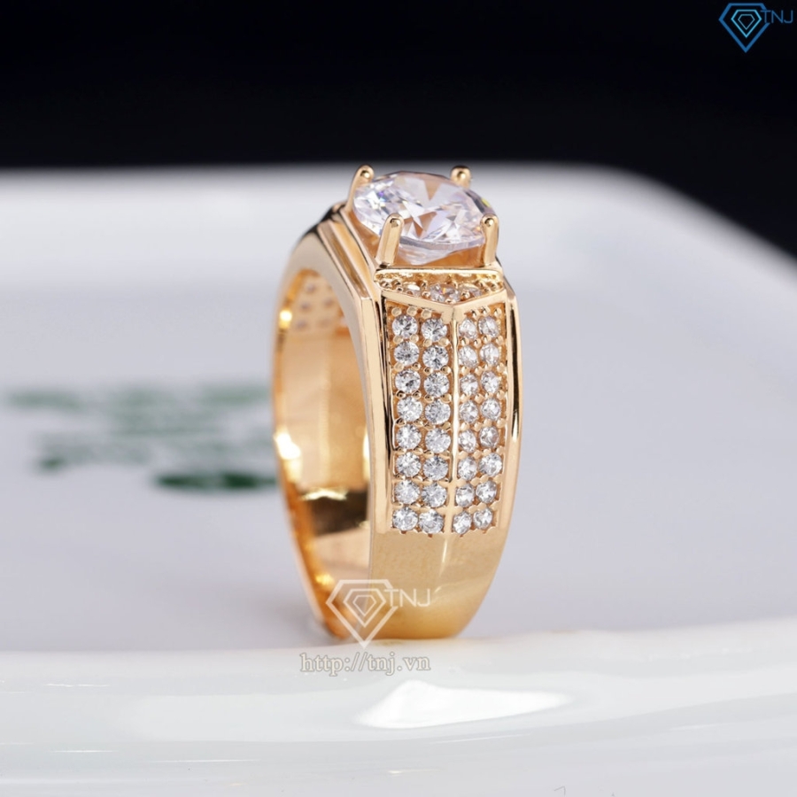 Nhẫn bạc nam xi mạ vàng hồng bản nhỏ NNAXH0579 - Trang sức TNJ