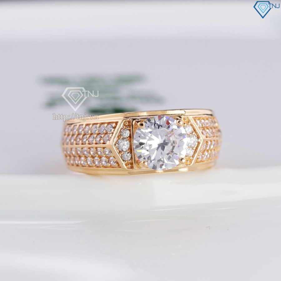 Nhẫn bạc nam xi mạ vàng hồng bản nhỏ NNAXH0579