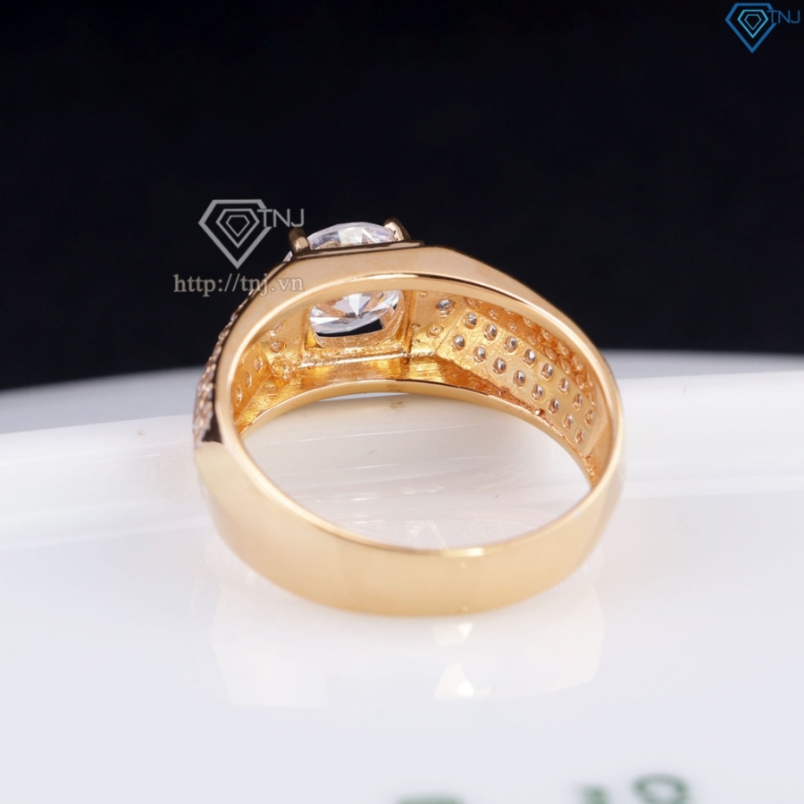 Nhẫn bạc nam xi mạ vàng hồng bản nhỏ NNA0579-XH - Trang sức TNJ