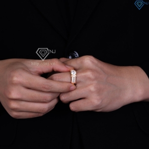 Nhẫn bạc nam xi mạ vàng hồng bản nhỏ NNA0579-XH - Trang sức TNJ
