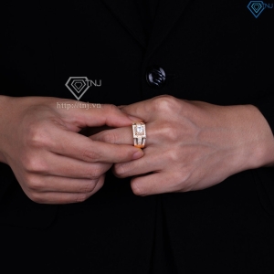 Nhẫn bạc nam xi mạ vàng hồng đẹp NNA0704-XH- Trang sức TNJ