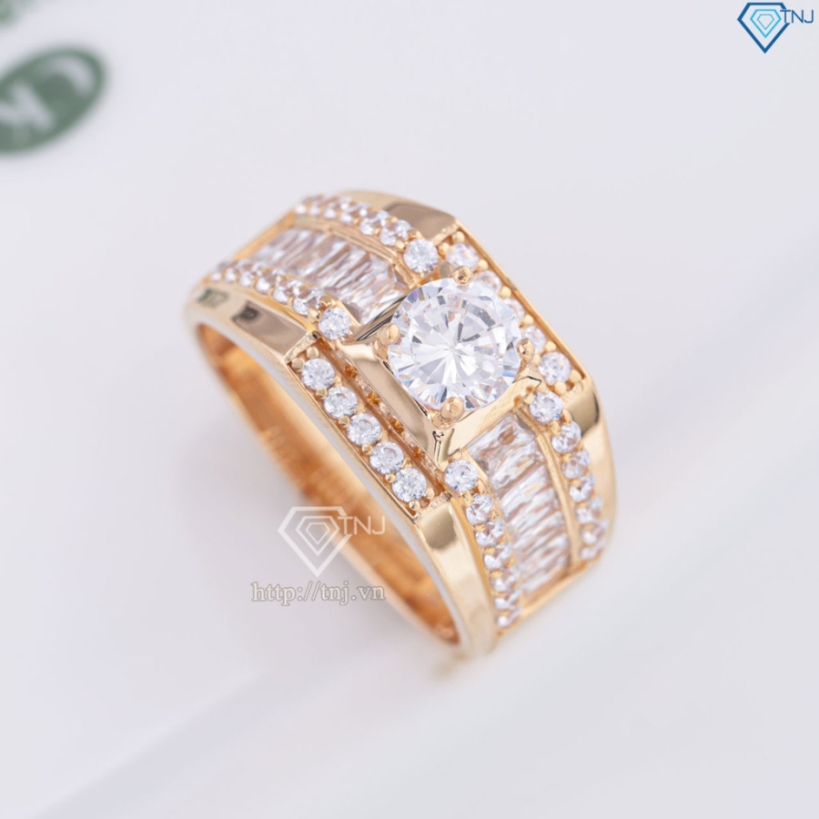 Nhẫn bạc nam xi mạ vàng hồng đính đá trắng NNA0740-XH - Trang sức TNJ