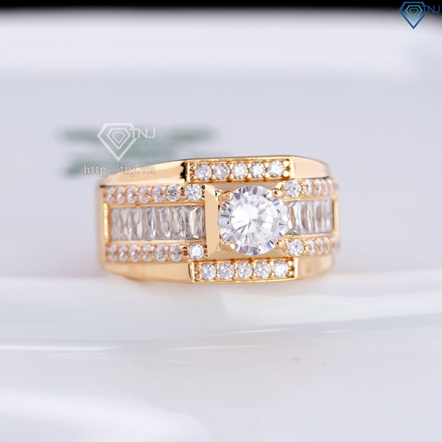 Nhẫn bạc nam xi mạ vàng hồng đính đá trắng NNA0740-XH - Trang sức TNJ