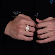 Nhẫn bạc nam xi mạ vàng hồng đính đá trắng NNA0740-XH - Trang sức TNJ