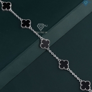 Lắc tay bạc nữ cỏ 4 lá đính đá đen LTN0439 - Trang Sức TNJ