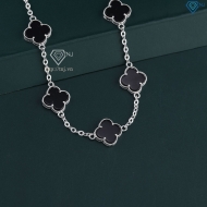 Lắc tay bạc nữ cỏ 4 lá đính đá đen LTN0439 - Trang Sức TNJ