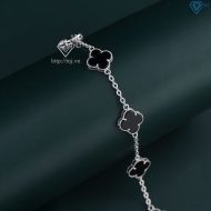 Lắc tay bạc nữ cỏ 4 lá đính đá đen LTN0439 - Trang Sức TNJ