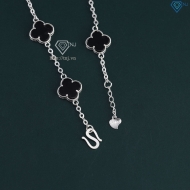 Lắc tay bạc nữ cỏ 4 lá đính đá đen LTN0439 - Trang Sức TNJ