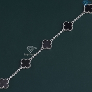 Lắc tay bạc nữ cỏ 4 lá đính đá đen LTN0439 - Trang Sức TNJ