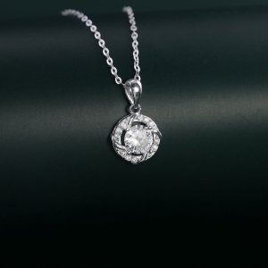 Dây chuyền bạc nữ mặt tròn đính đá DCN0648