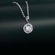 Dây chuyền bạc nữ mặt tròn đính đá DCN0648