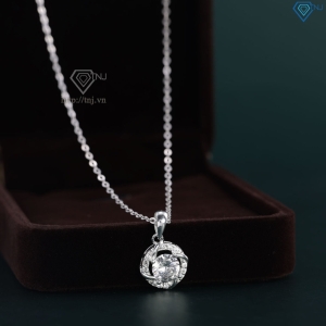 Dây chuyền bạc nữ mặt tròn đính đá DCN0648 - Trang sức TNJ