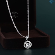 Dây chuyền bạc nữ mặt tròn đính đá DCN0648 - Trang sức TNJ