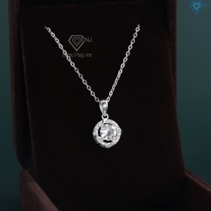 Dây chuyền bạc nữ mặt tròn đính đá DCN0648 - Trang sức TNJ