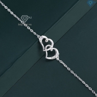 Lắc tay bạc nữ hình trái tim khắc tên LTN0236