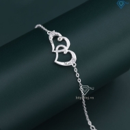 Lắc tay bạc nữ hình trái tim khắc tên LTN0236