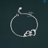 Quà giáng sinh lắc tay bạc nữ hình trái tim khắc tên LTN0236