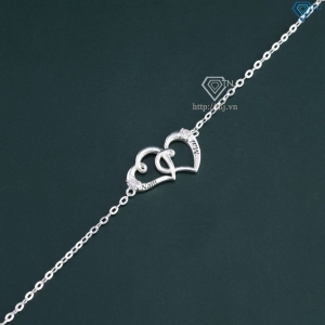 Quà giáng sinh lắc tay bạc nữ hình trái tim khắc tên LTN0236