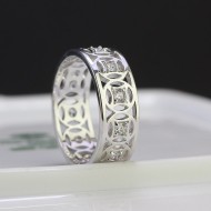 Nhẫn bạc nam kim tiền xi mạ bạch kim NNAXK0008